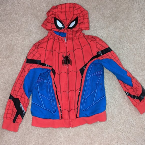 Authentic Disney Store Spiderman Costume Hoodie - 7/8 - Picture 1 of 3